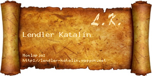 Lendler Katalin névjegykártya